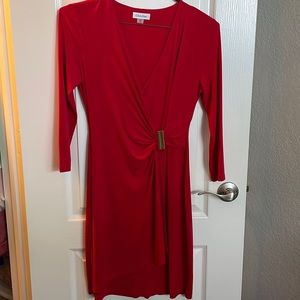 Used Red Calvin Klein dress with gold clip